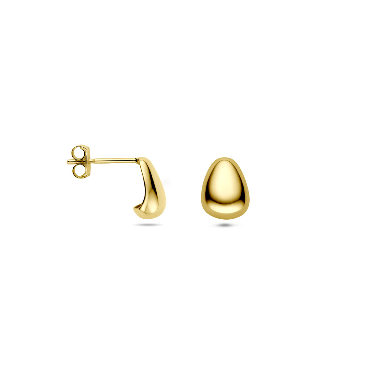 14-karaat gouden oorknopjes met druppelvorm en glanzende afwerking - 8 mm x 6 mm