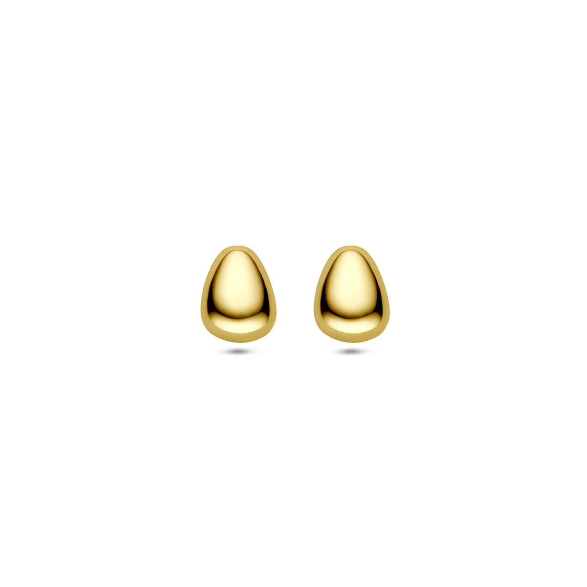14-karaat gouden oorknopjes met druppelvorm en glanzende afwerking - 8 mm x 6 mm