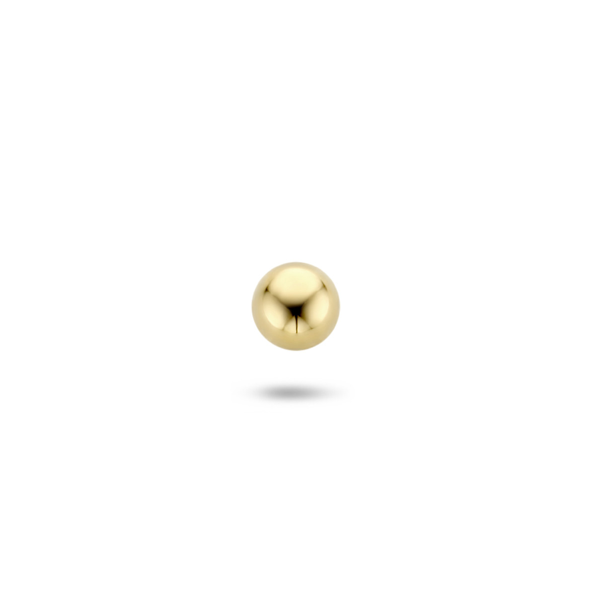 14-karaat gouden oorknop met glanzende ronde vorm - Diameter 4 mm - Per stuk