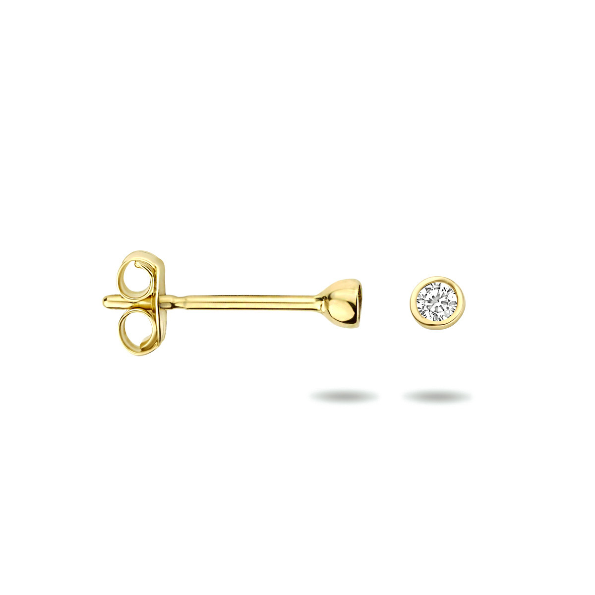 14-karaat gouden oorknopjes met zirkonia - Diameter 2.5 mm