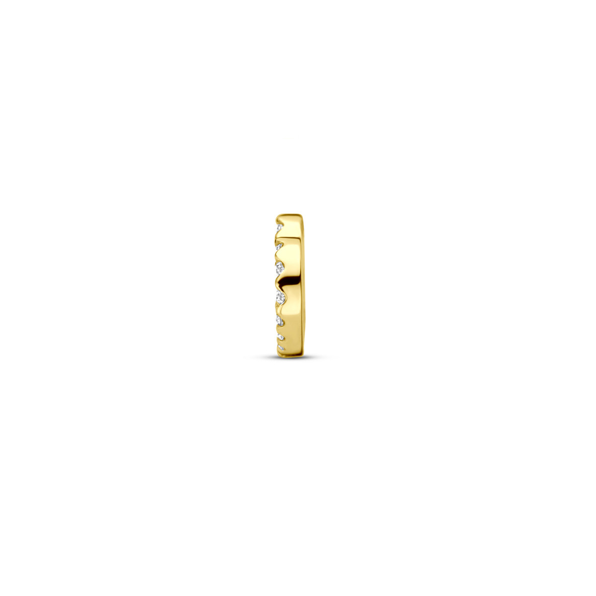 14-karaat gouden open hartjes hanger met diamanten 0.05 crt 7 mm breed - Hoogte 6.5 mm