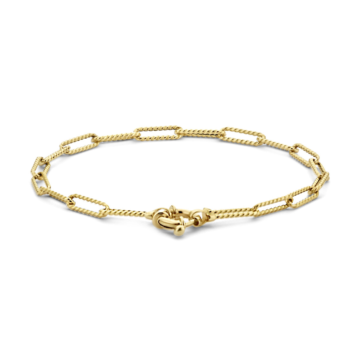 14-karaat gouden paperclip armband 3.5 mm - Lengte 18 cm