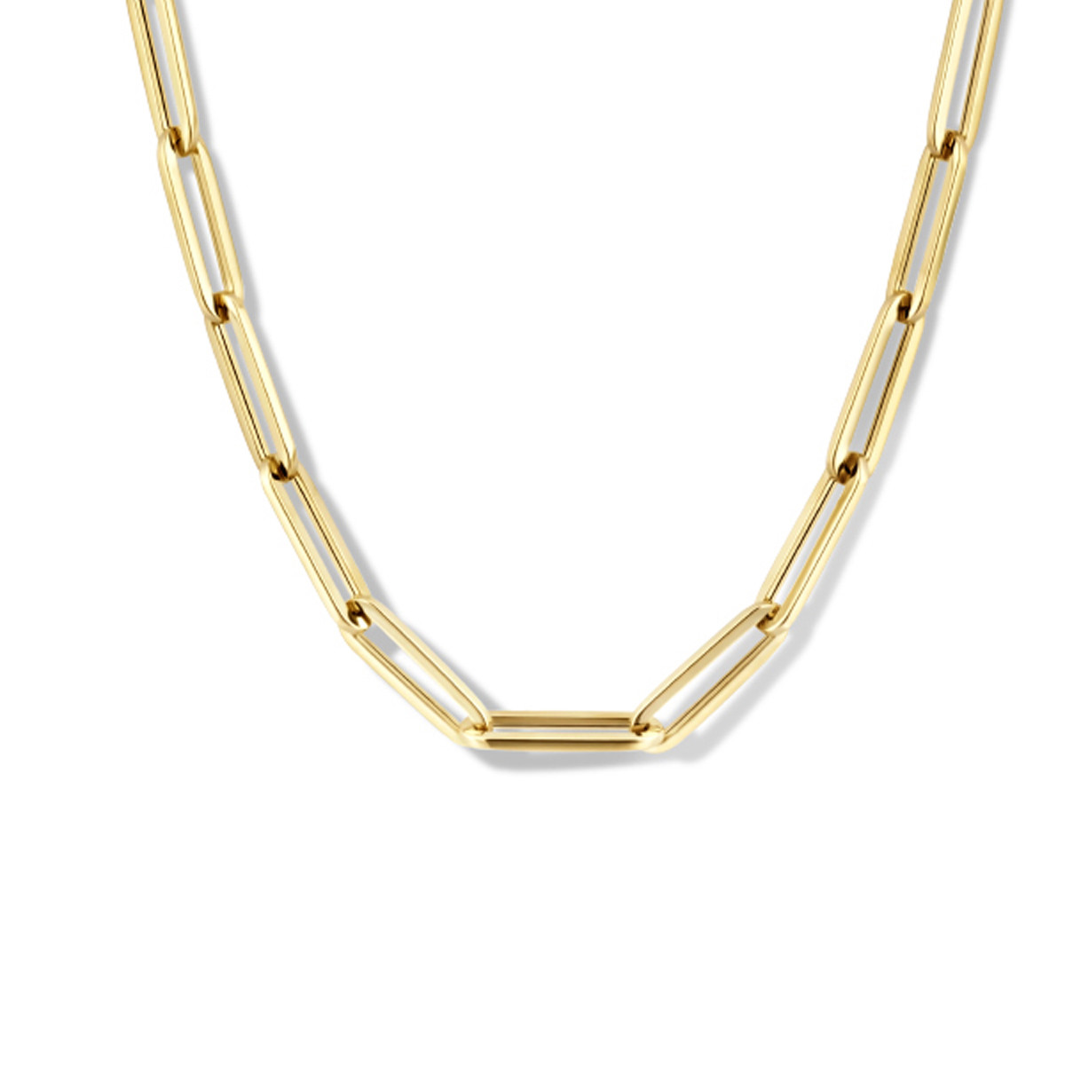 14-karaat gouden paperclip ketting 3 mm - Lengte 45 cm 