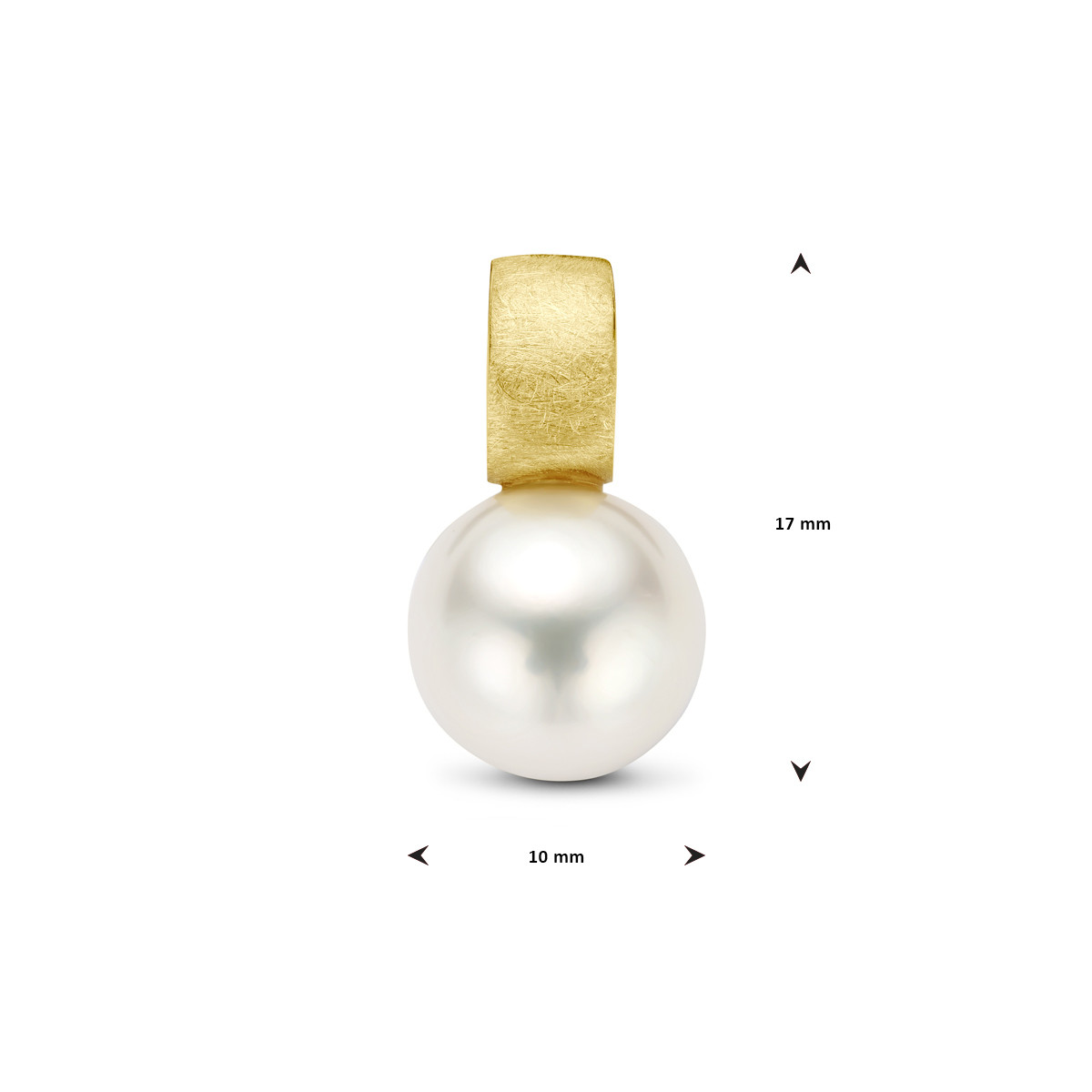 14-karaat gouden parelhanger gescratcht - 10 mm x 17 mm