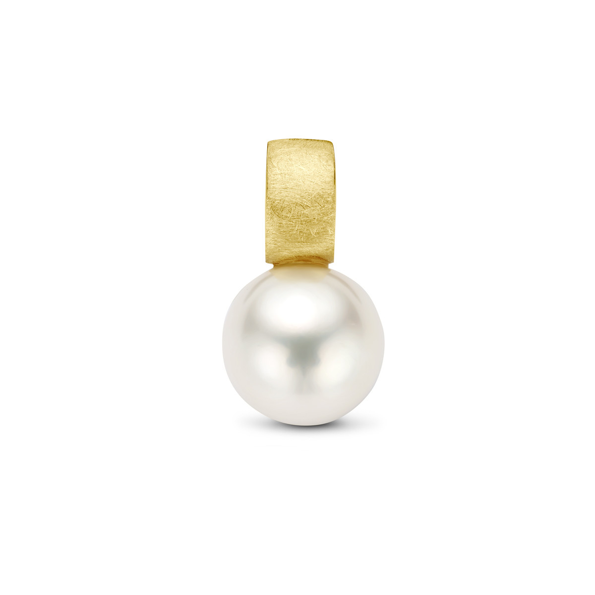 14-karaat gouden parelhanger gescratcht - 10 mm x 17 mm