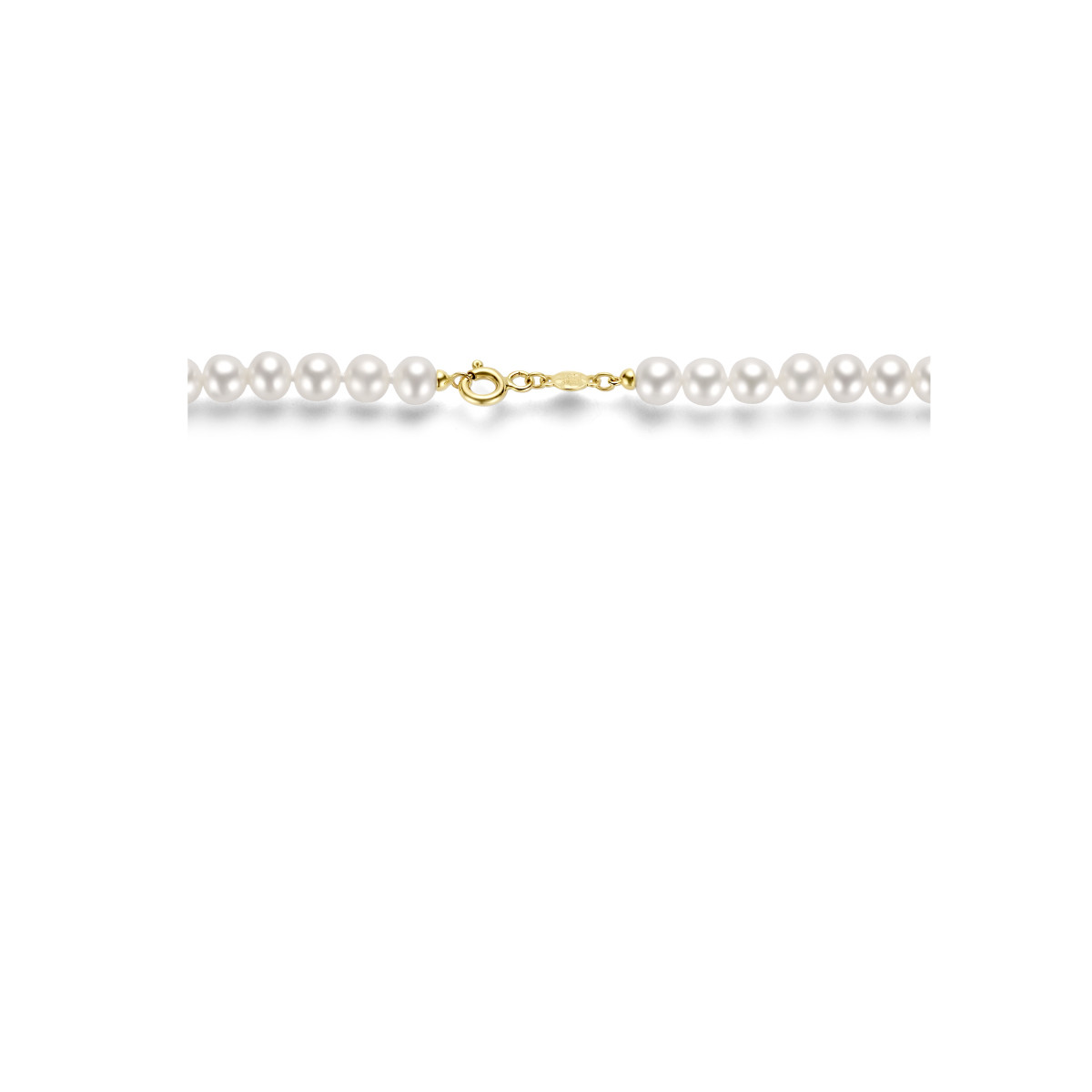 14-karaat gouden parelketting 6 mm - Lengte 43 cm