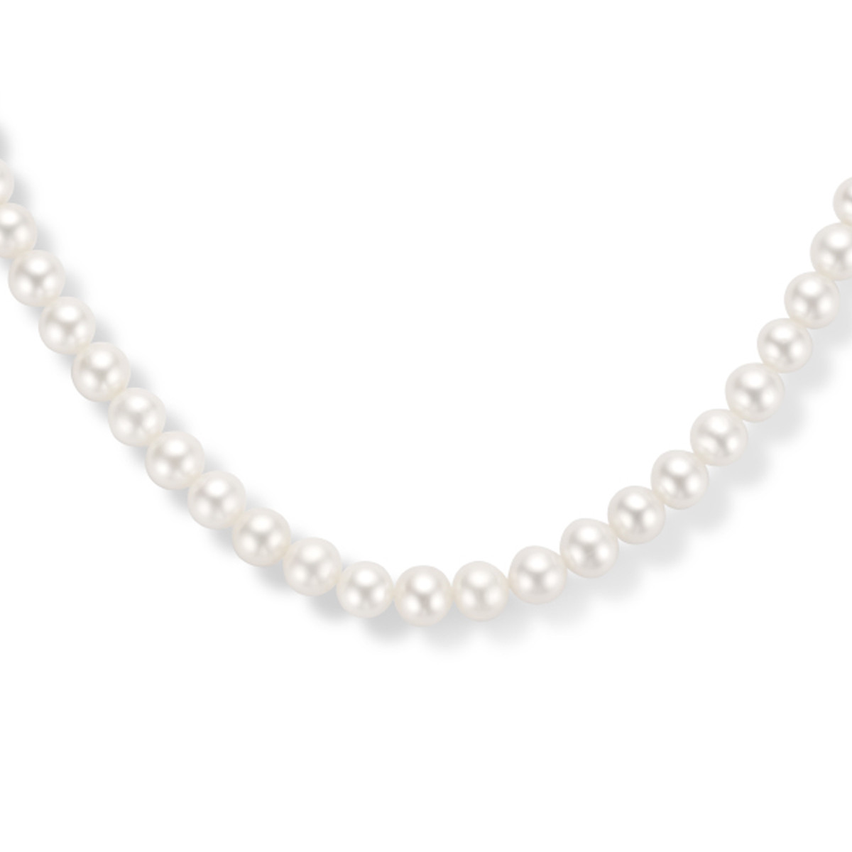 14-karaat gouden parelketting 6 mm - Lengte 43 cm