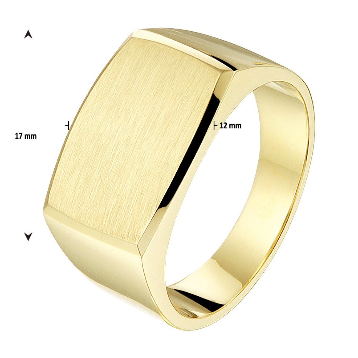 Trendy heren zegelring goud