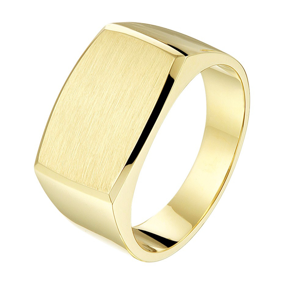 Trendy heren zegelring goud