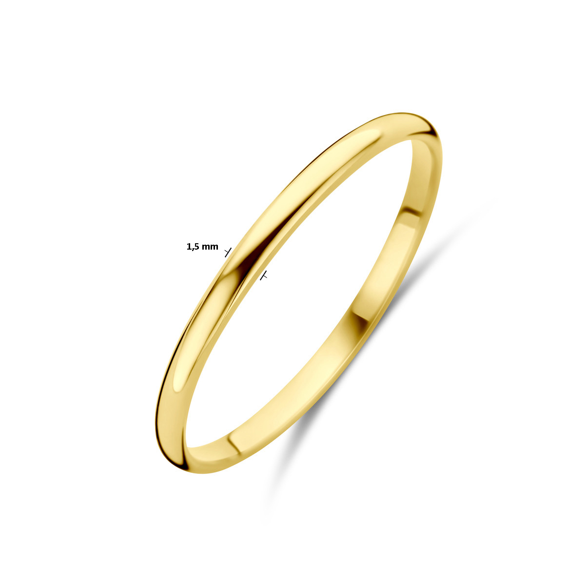 14-karaat gouden ring glanzend 1.5 mm breed