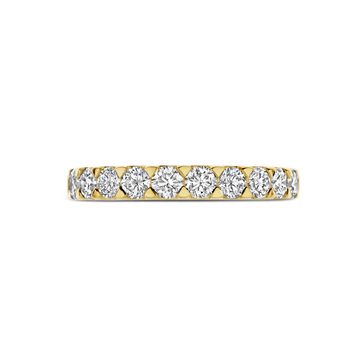 14-karaat gouden ring glanzend met 1 crt lab grown diamanten 3.5 mm breed