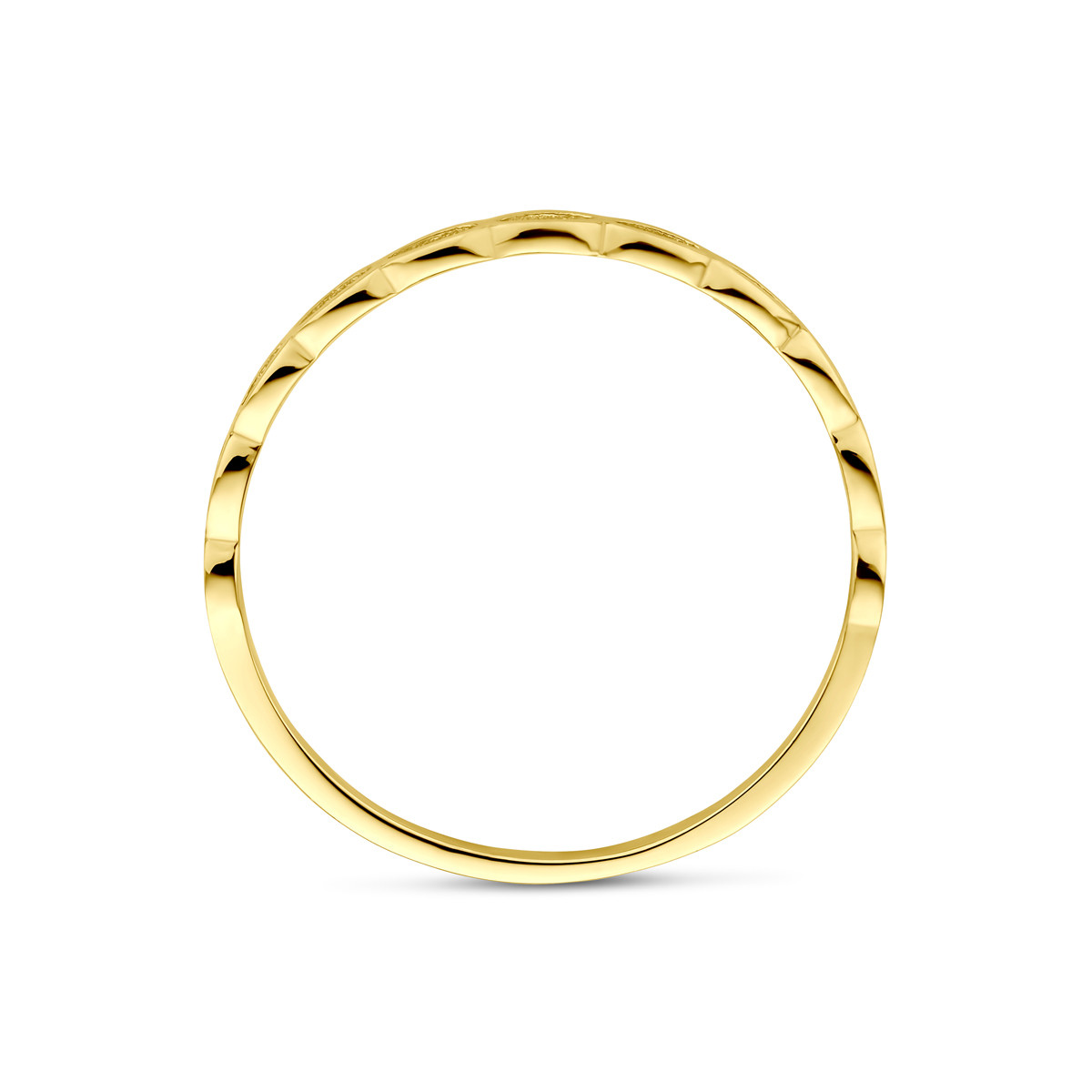 14-karaat gouden ring glanzend met open ovaal design 2 mm breed