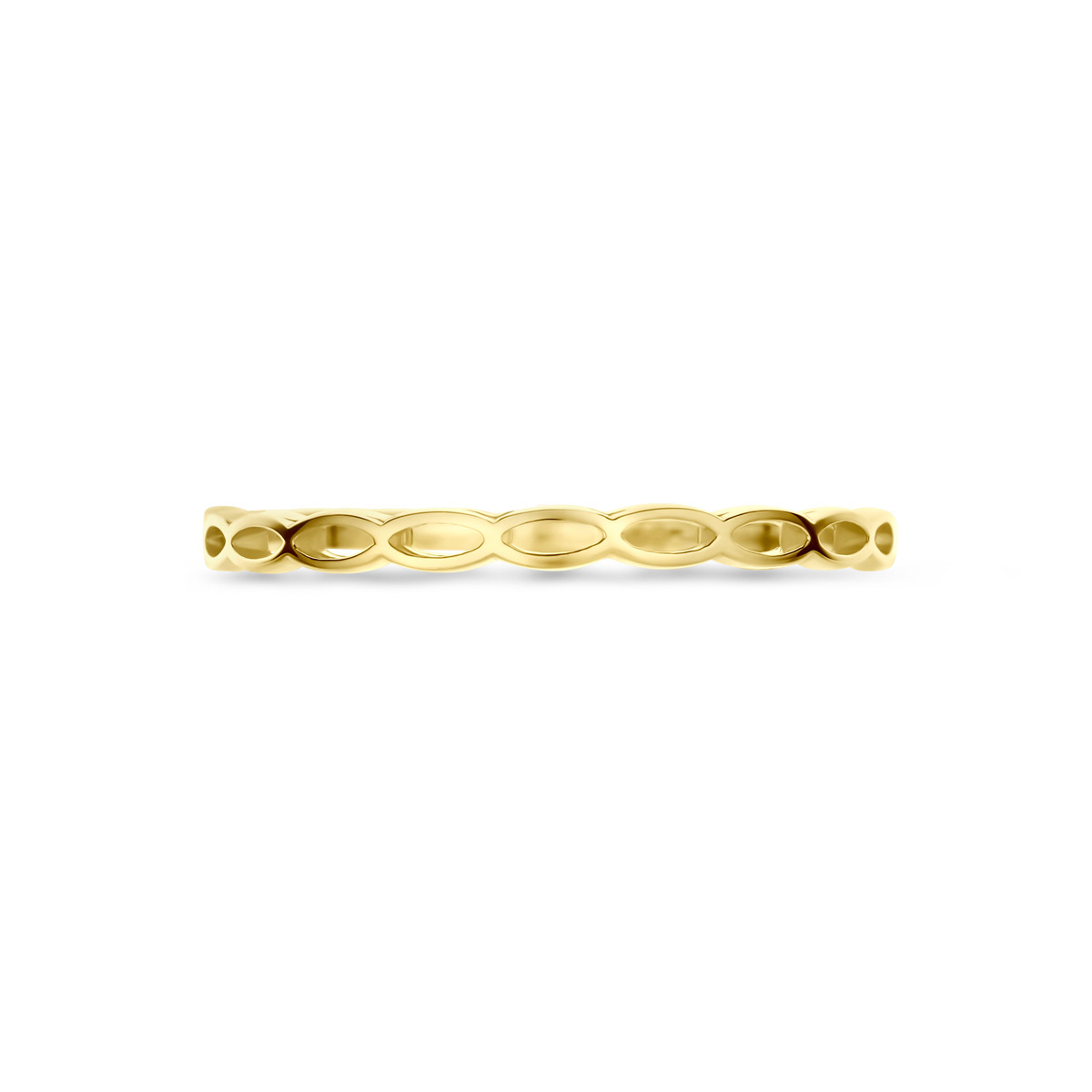 14-karaat gouden ring glanzend met open ovaal design 2 mm breed
