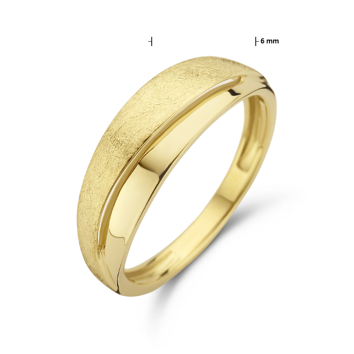 14-karaat gouden ring mat-glanzend 6.0 mm