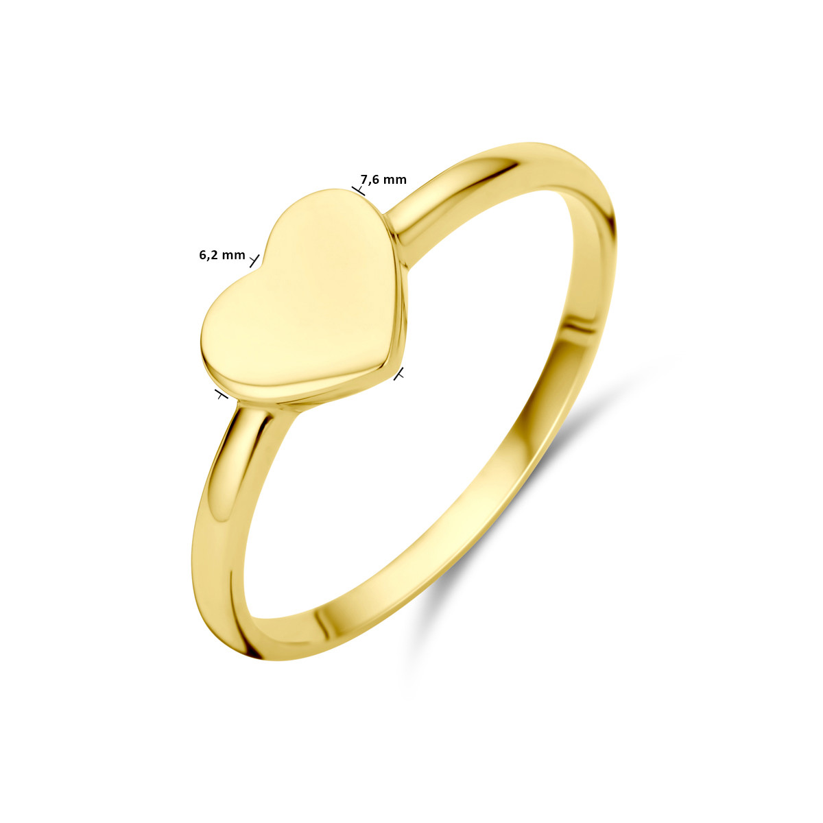 14-karaat gouden ring met dicht hartje