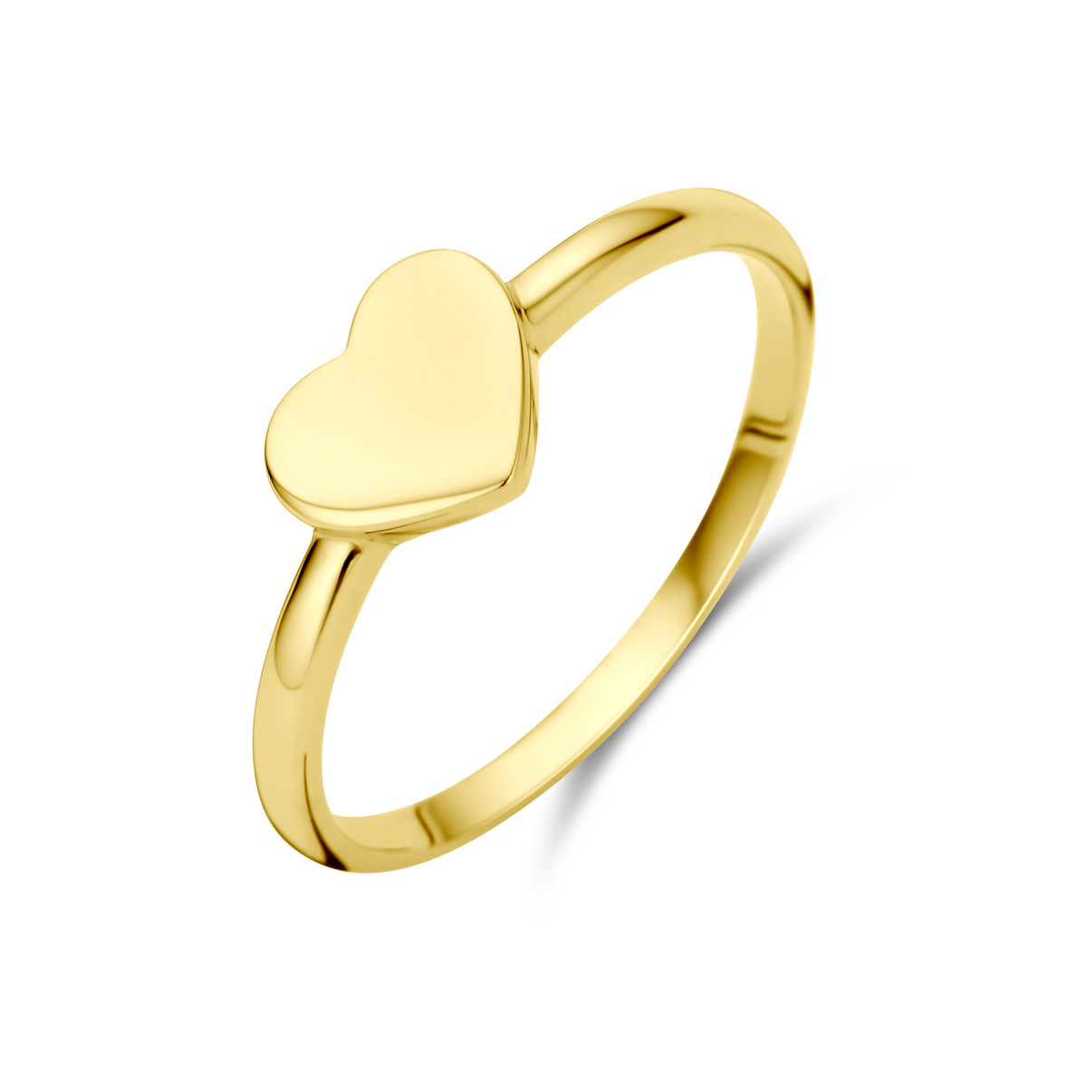 14-karaat gouden ring met dicht hartje