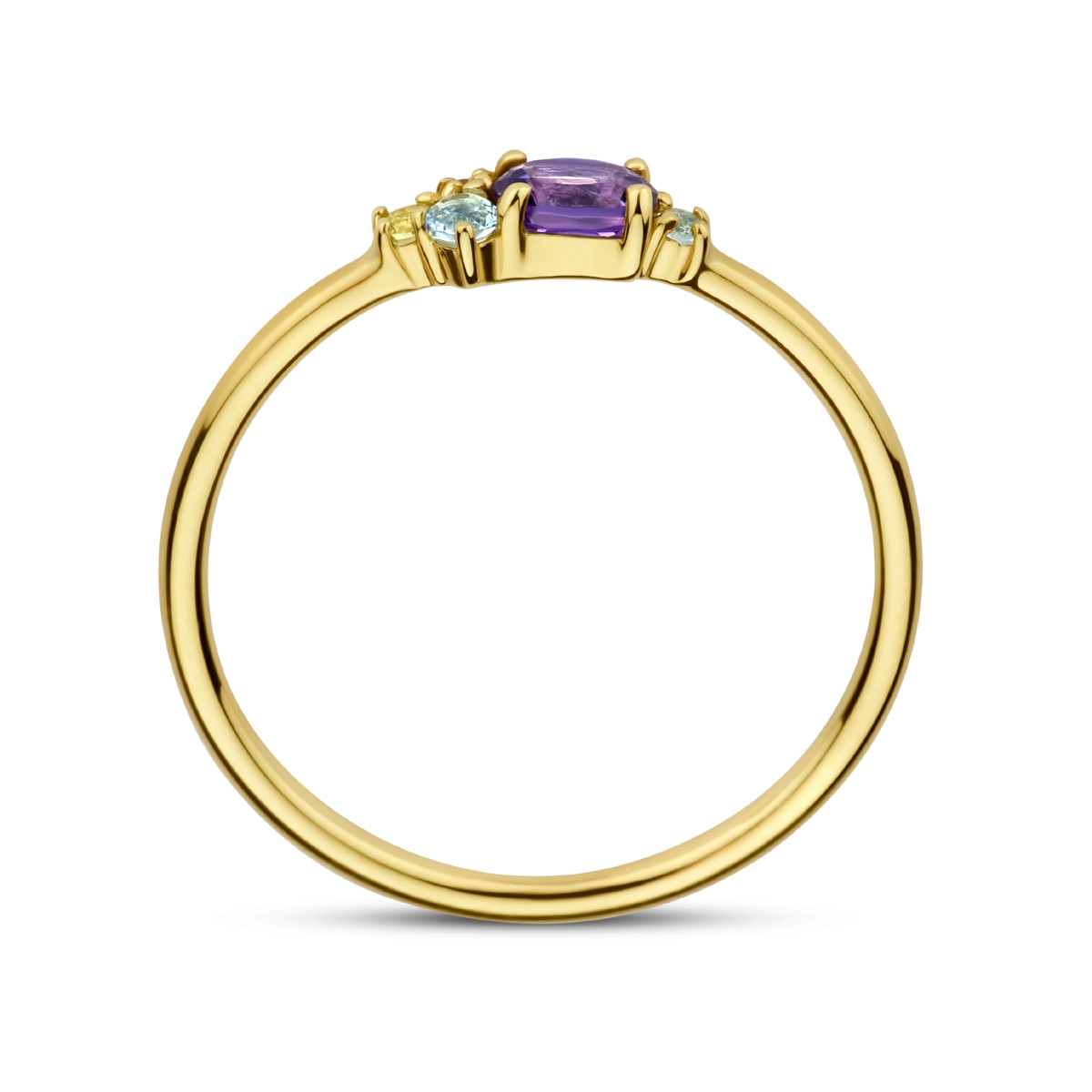 14-karaat gouden ring met edelstenen 