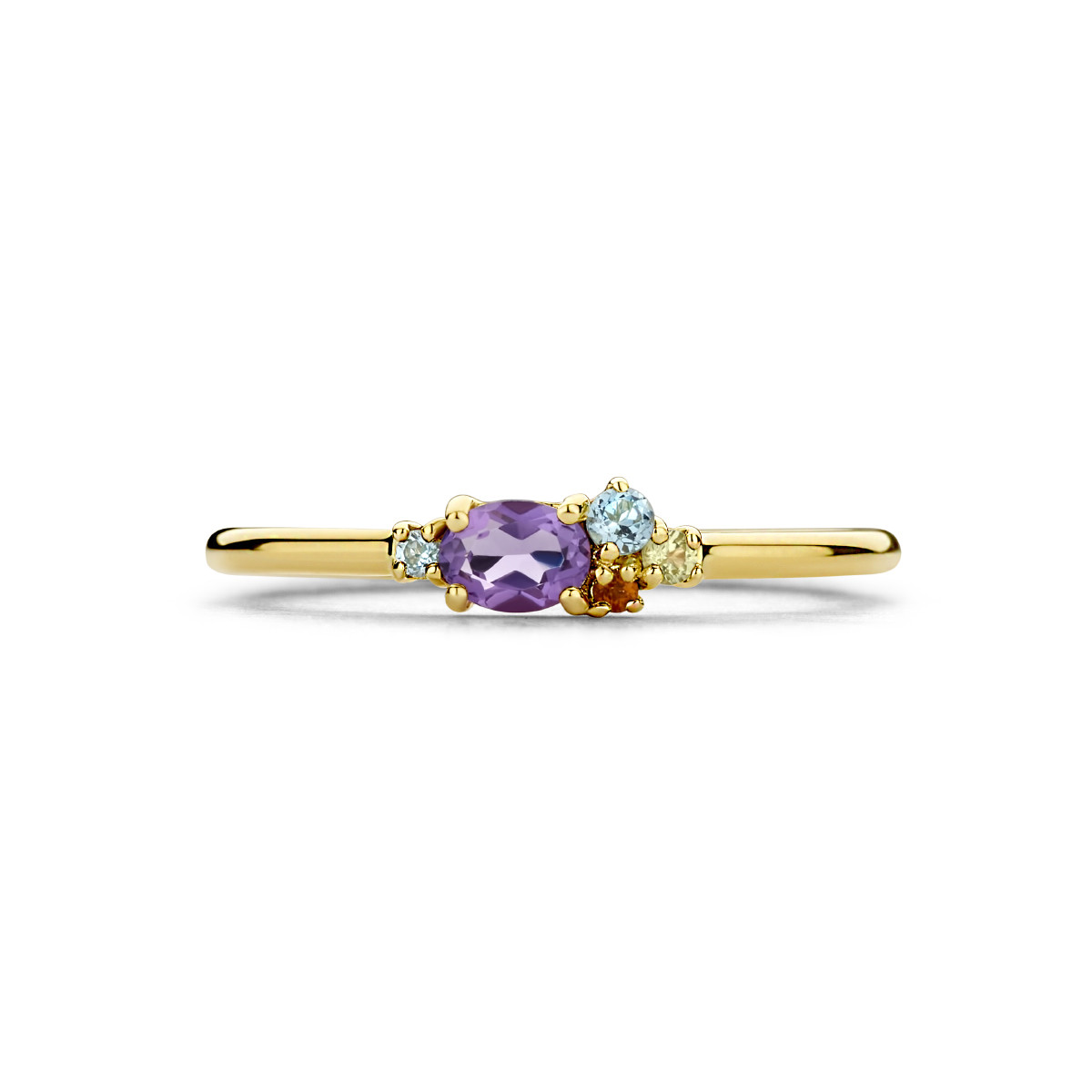 14-karaat gouden ring met edelstenen 