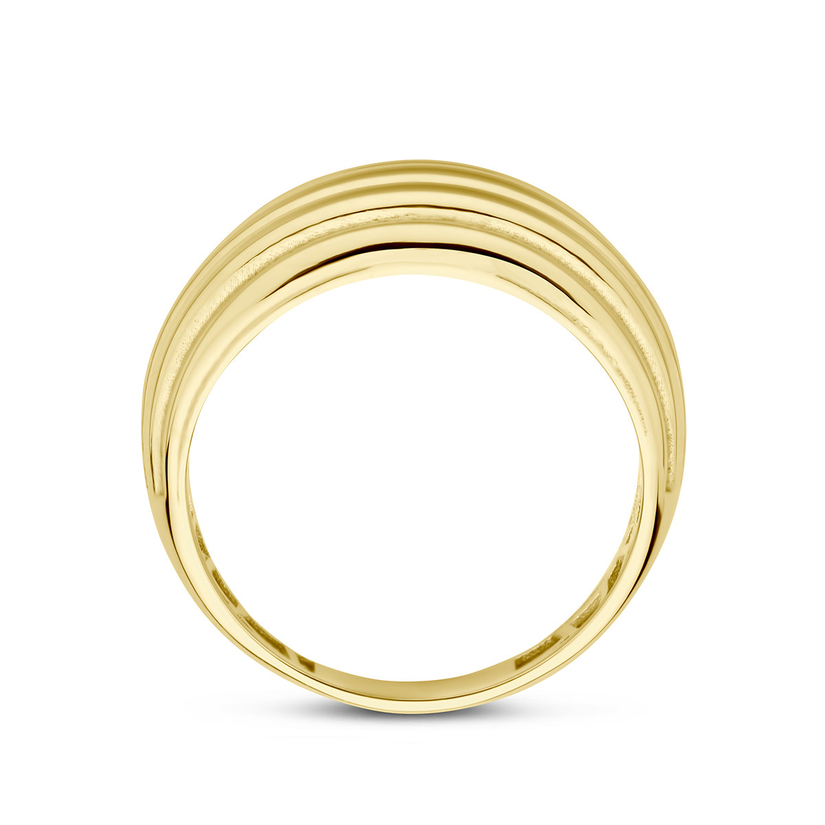 14-karaat gouden ring met bewerking 7.5 mm breed