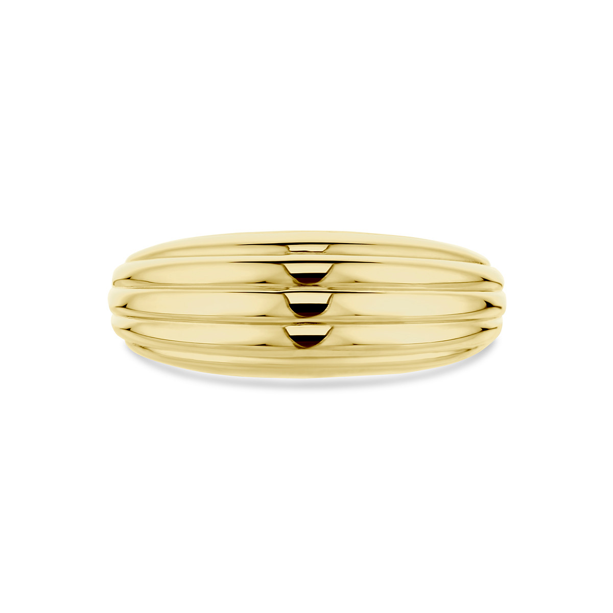 14-karaat gouden ring met bewerking 7.5 mm breed