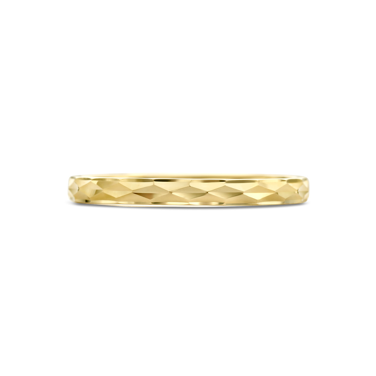 14-karaat gouden ring met gediamanteerd oppervlak