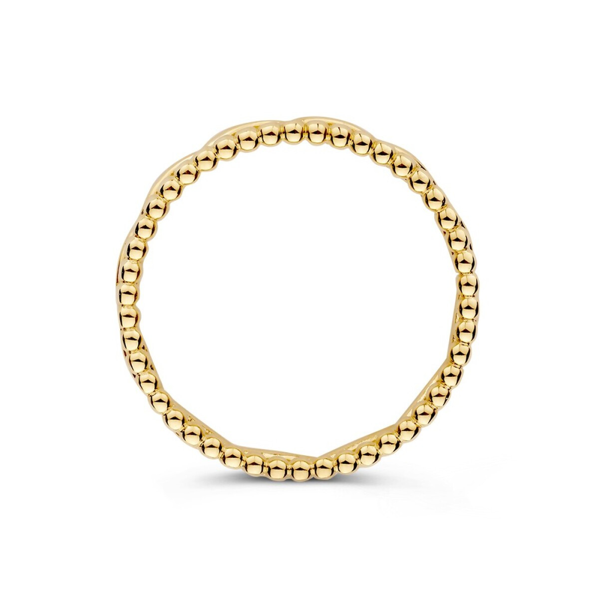 14-karaat gouden ring met gedraaide band en bolletjespatroon 3.2 mm breed