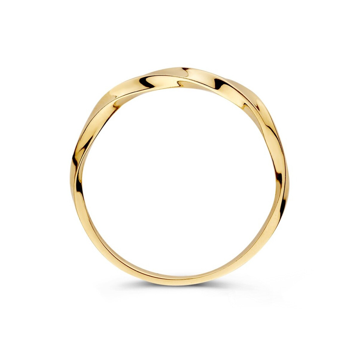 14-karaat gouden ring met gedraaide structuur 2.4 mm breed
