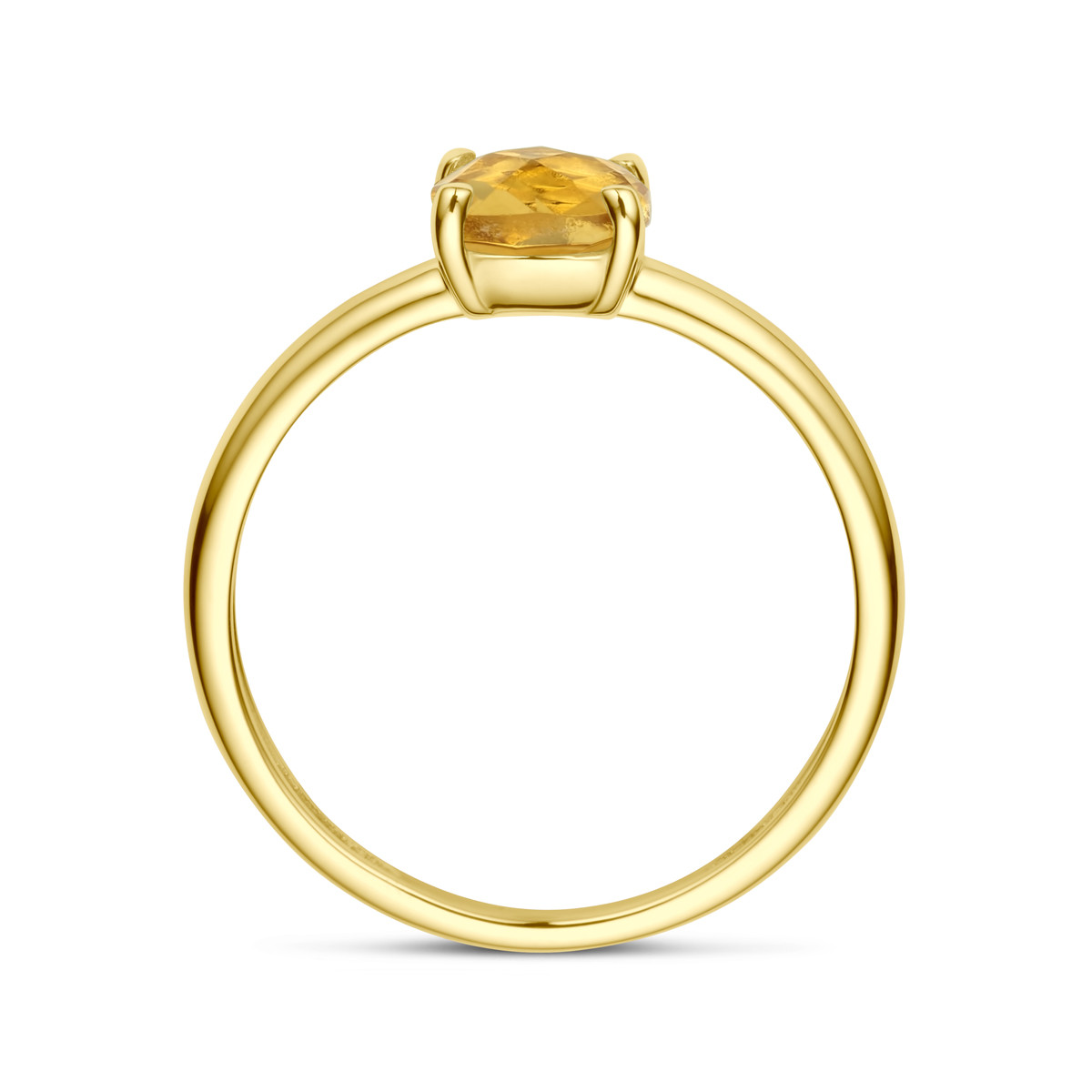 14-karaat gouden ring met gele/oranje citrien