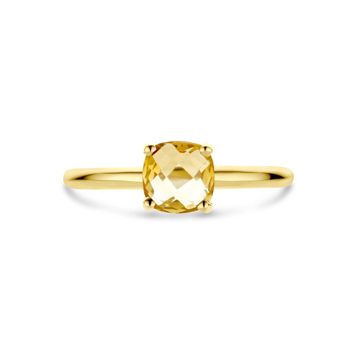 14-karaat gouden ring met gele/oranje citrien