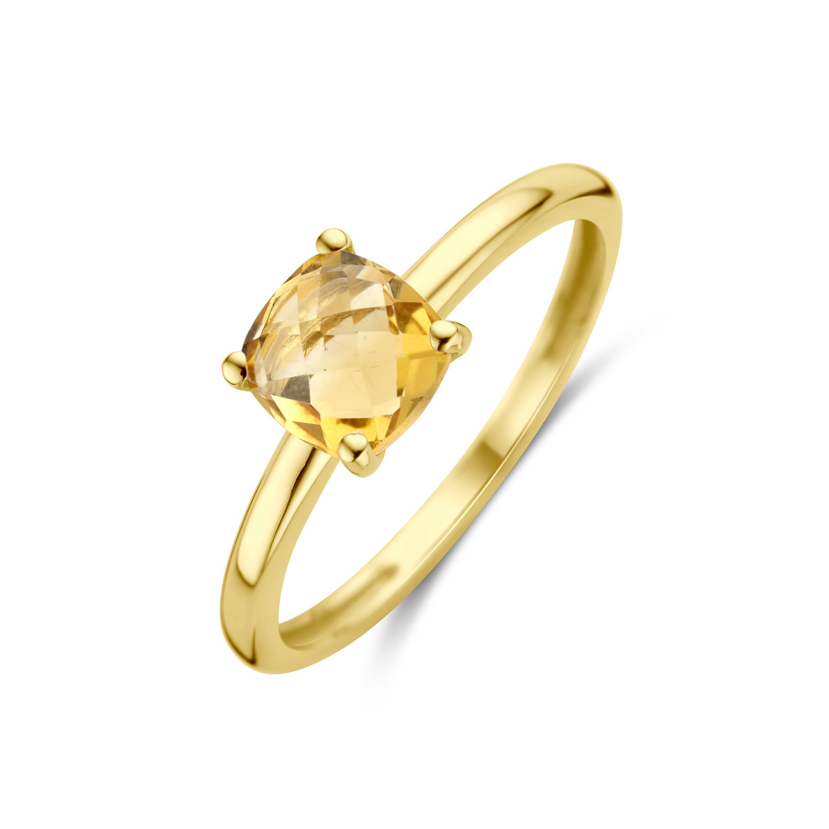 14-karaat gouden ring met gele/oranje citrien