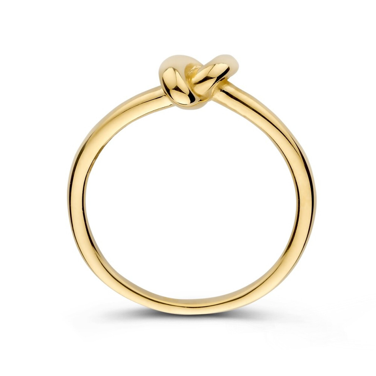 14-karaat gouden ring met glanzend knoopdetail 7 mm breed