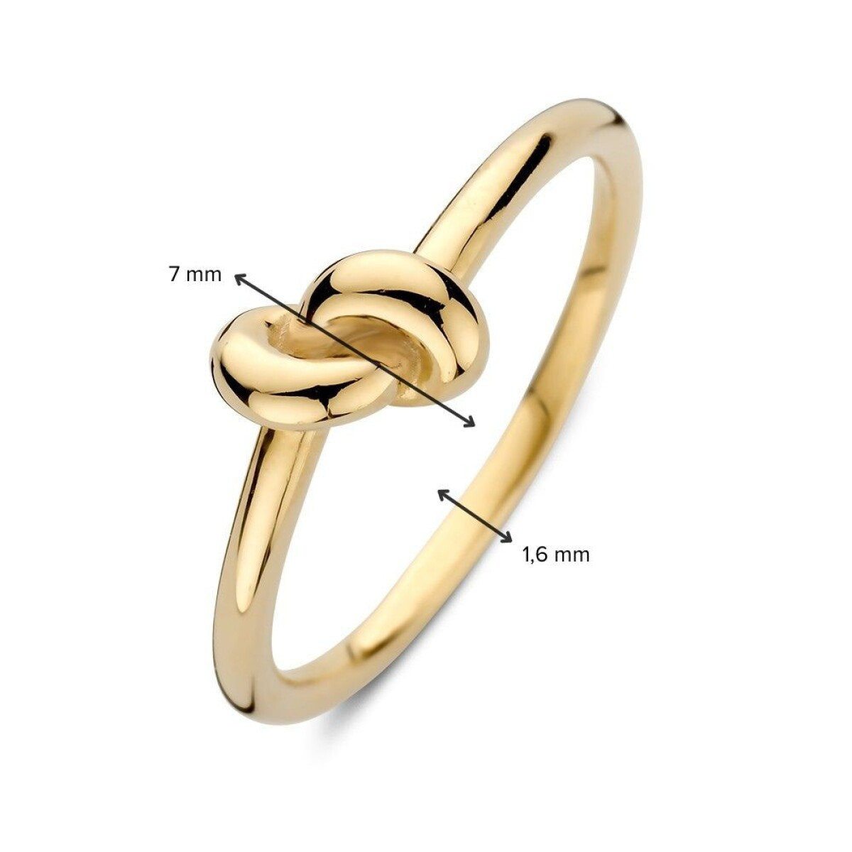 14-karaat gouden ring met glanzend knoopdetail 7 mm breed