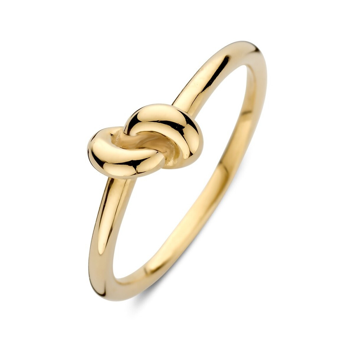 14-karaat gouden ring met glanzend knoopdetail 7 mm breed