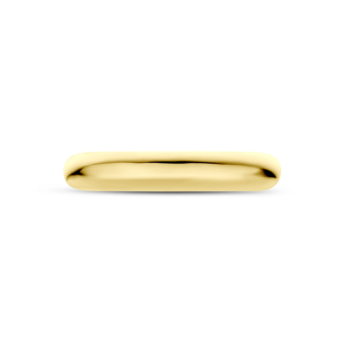 14-karaat gouden ring met glanzende afwerking en vloeiende vorm 4 mm breed