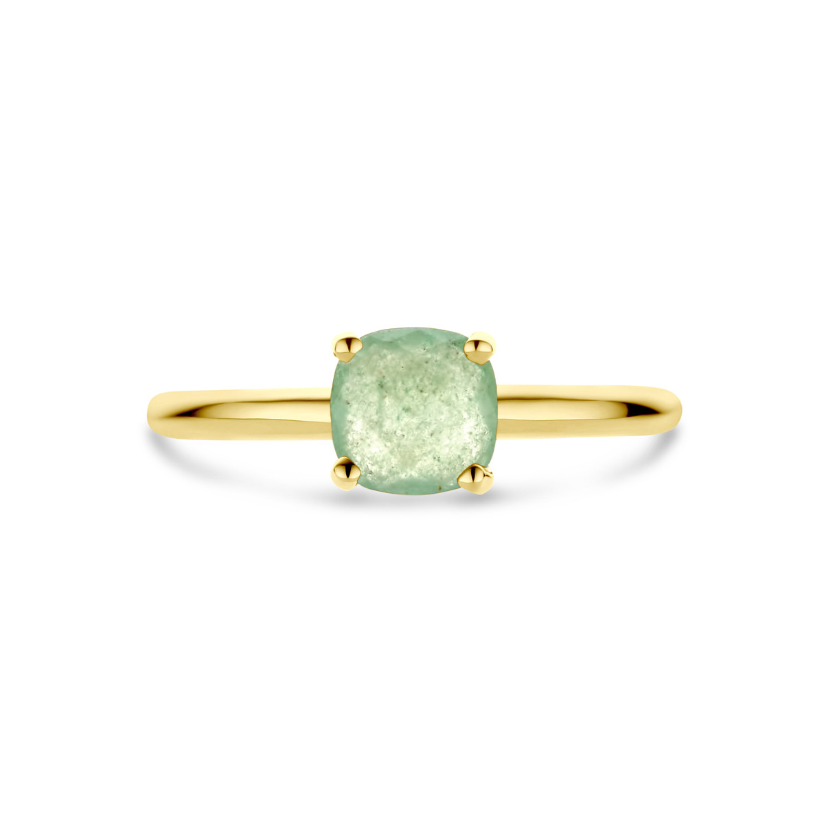 14-karaat gouden ring met groene aventurijn