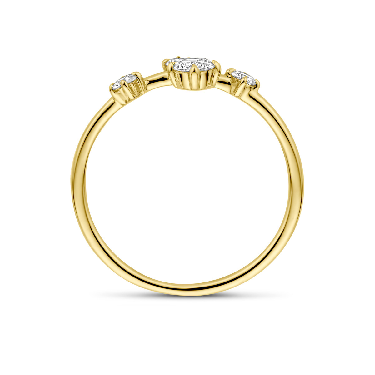 14-karaat gouden ring met lab grown diamanten 0.33 crt speels design 6.5 mm breed