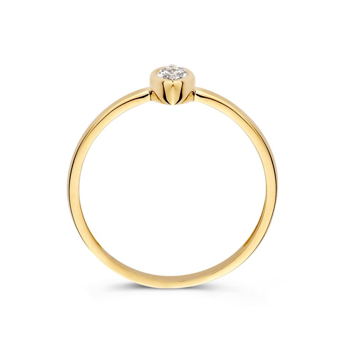 14-karaat gouden ring met markies geslepen zirkonia 7.3 mm breed
