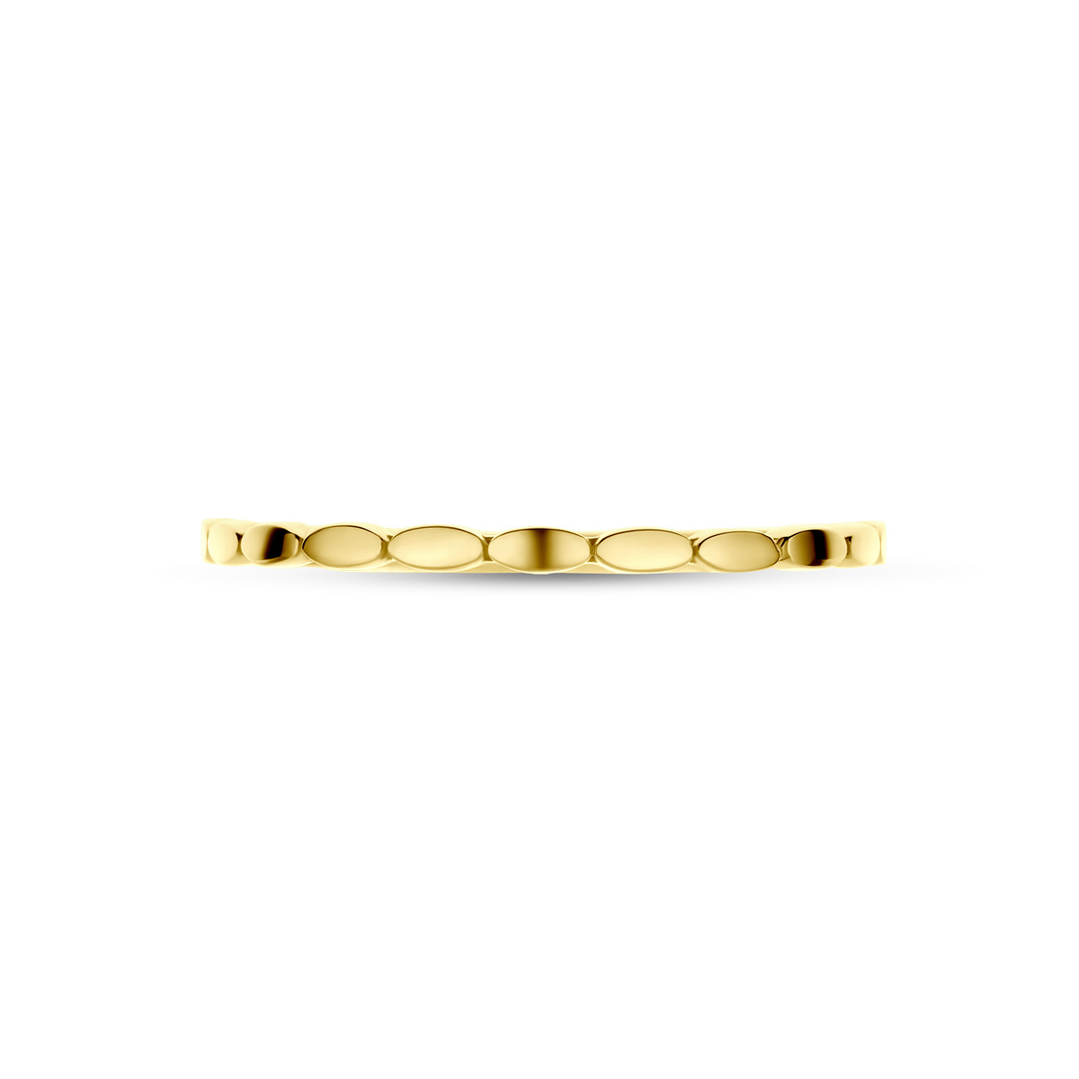 14-karaat gouden ring met ovale elementen 1.5 mm breed