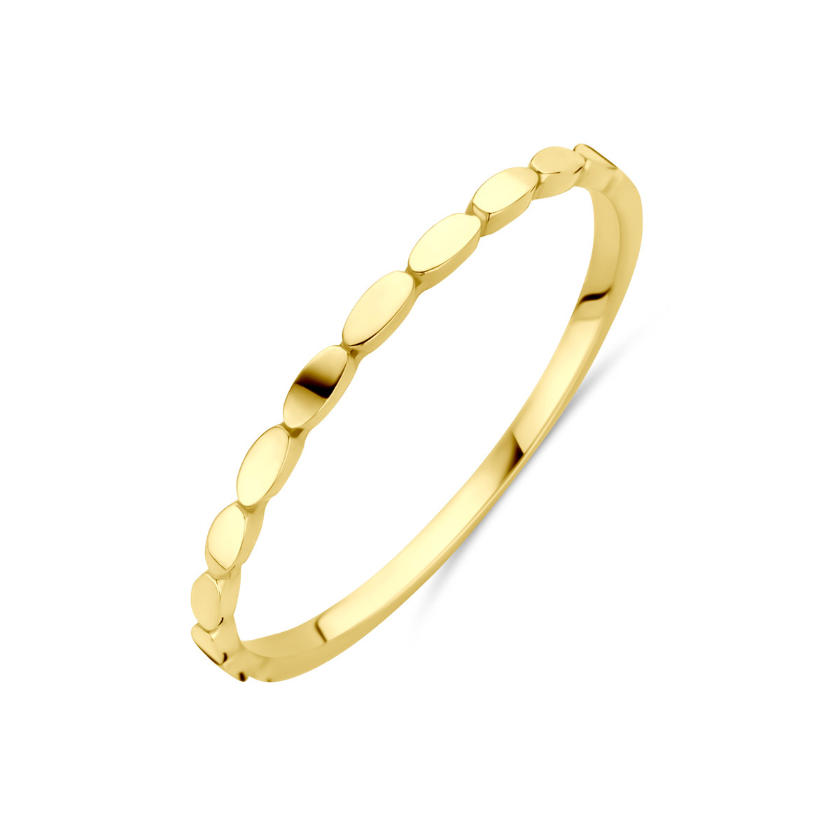 14-karaat gouden ring met ovale elementen 1.5 mm breed