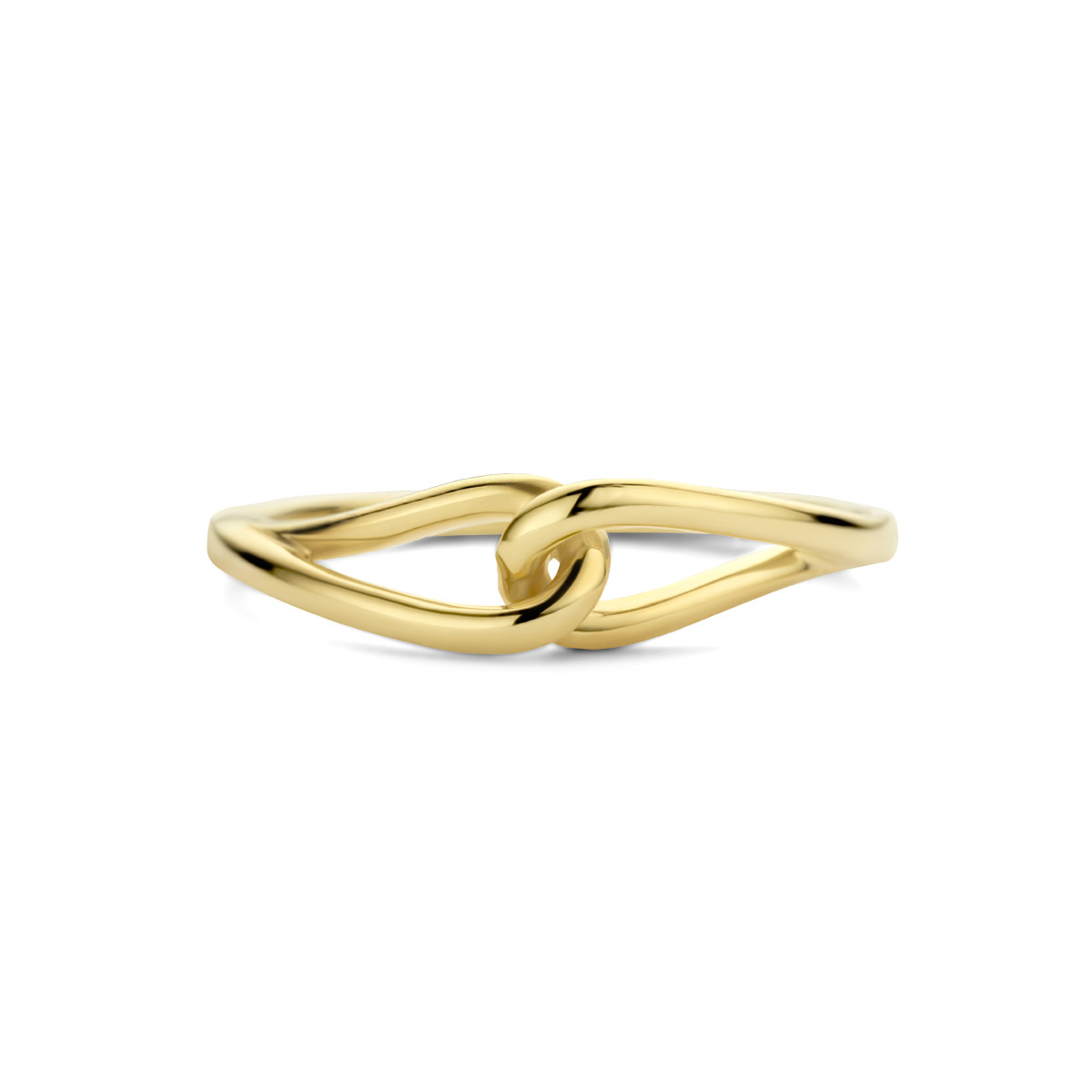 14-karaat gouden ring met schakel 5 mm