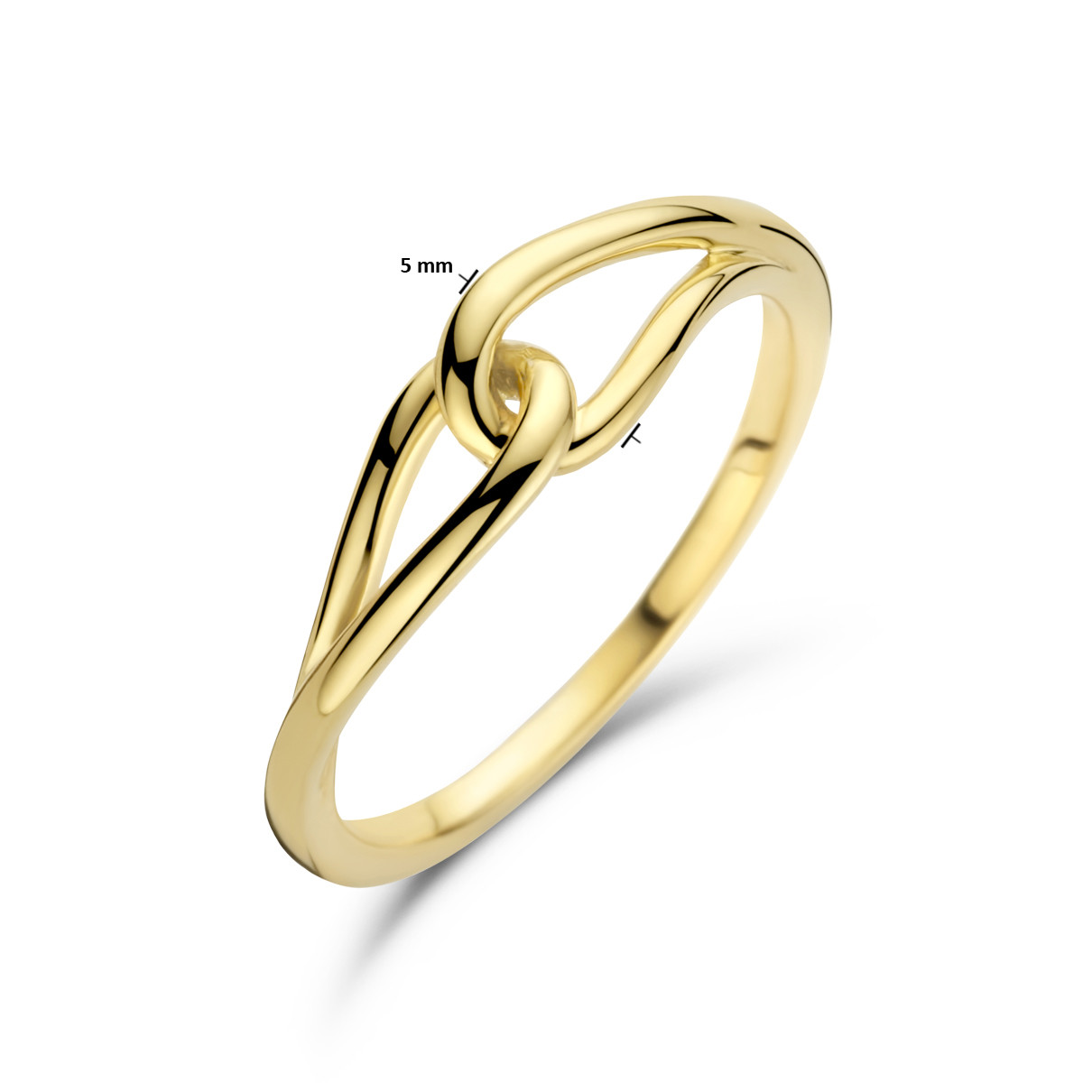 14-karaat gouden ring met schakel 5 mm