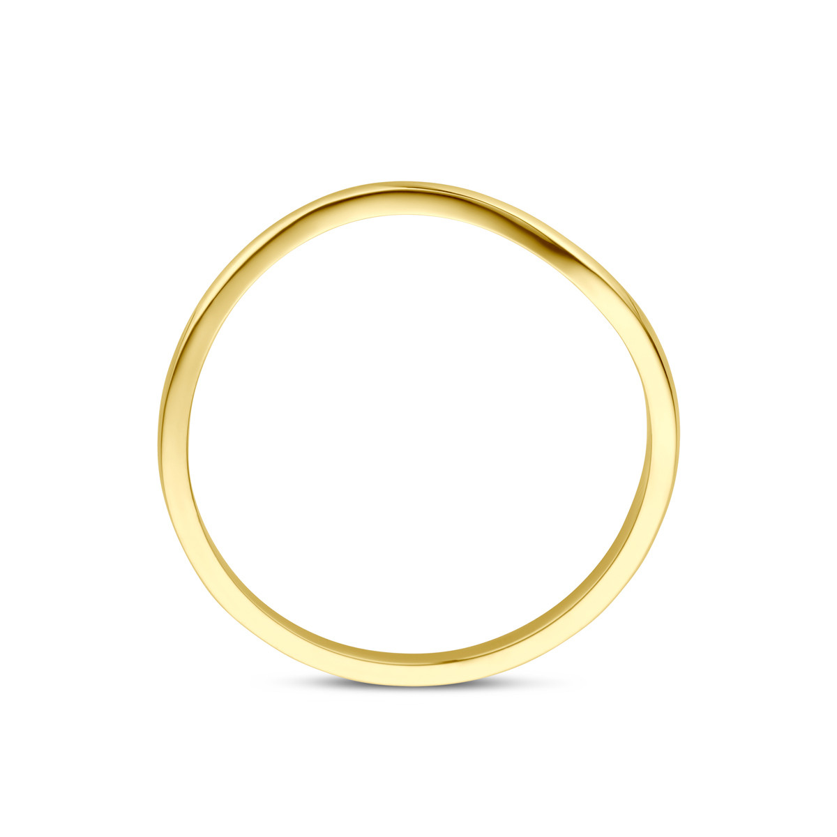 14-karaat gouden ring met subtiele golvende vorm 1 mm breed