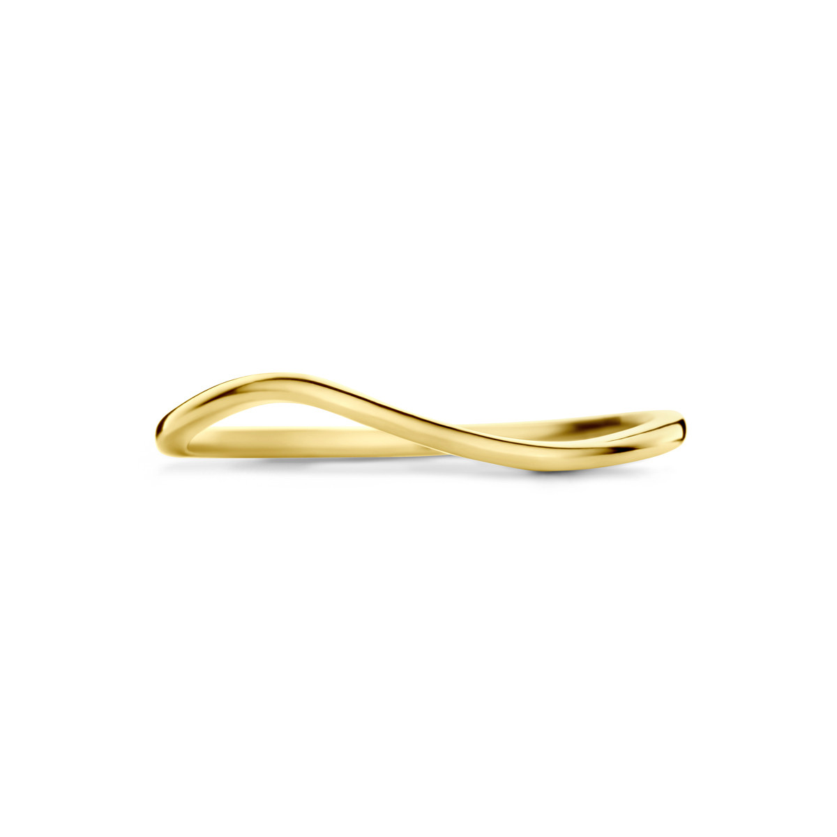 14-karaat gouden ring met subtiele golvende vorm 1 mm breed