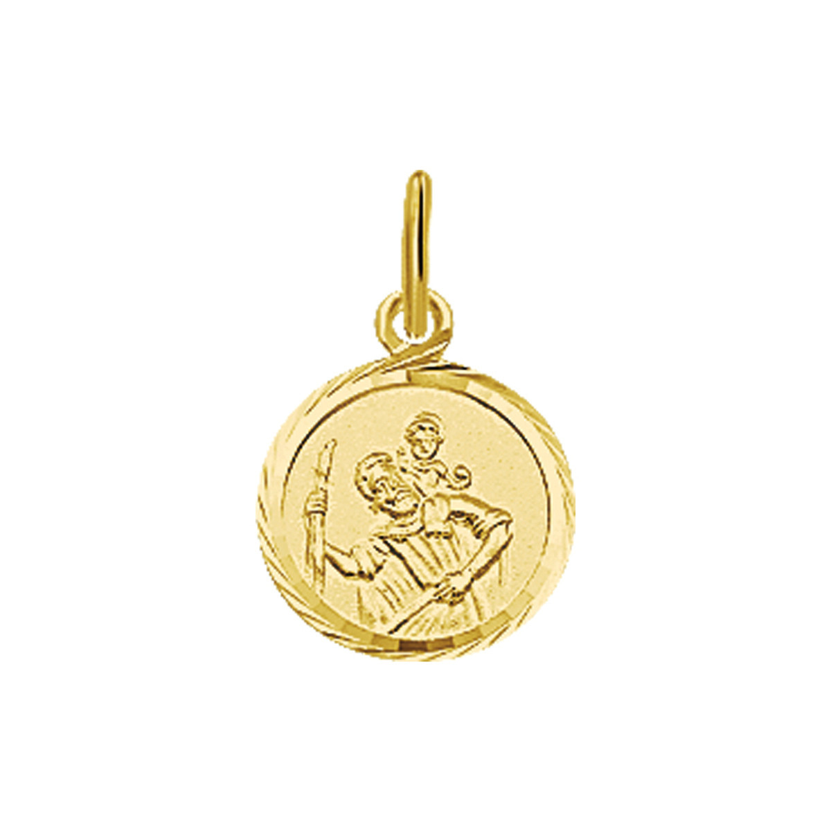 14-karaat gouden ronde christoffel hanger - Diameter 10 mm