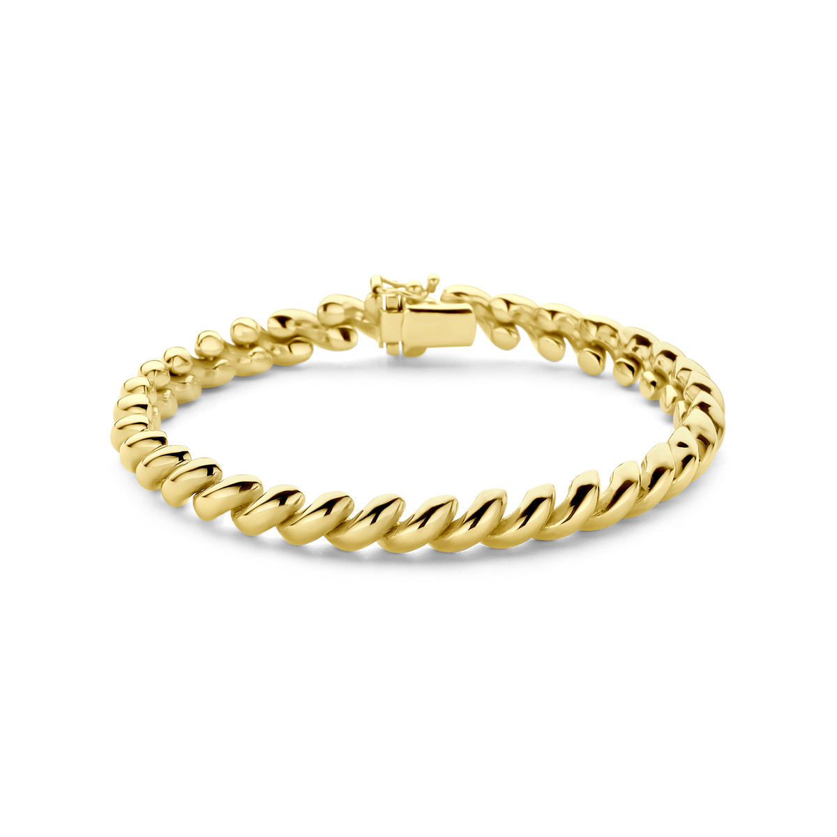 14-karaat gouden san marco schakelarmband met een breedte van 6.6 mm - Lengte 19 cm
