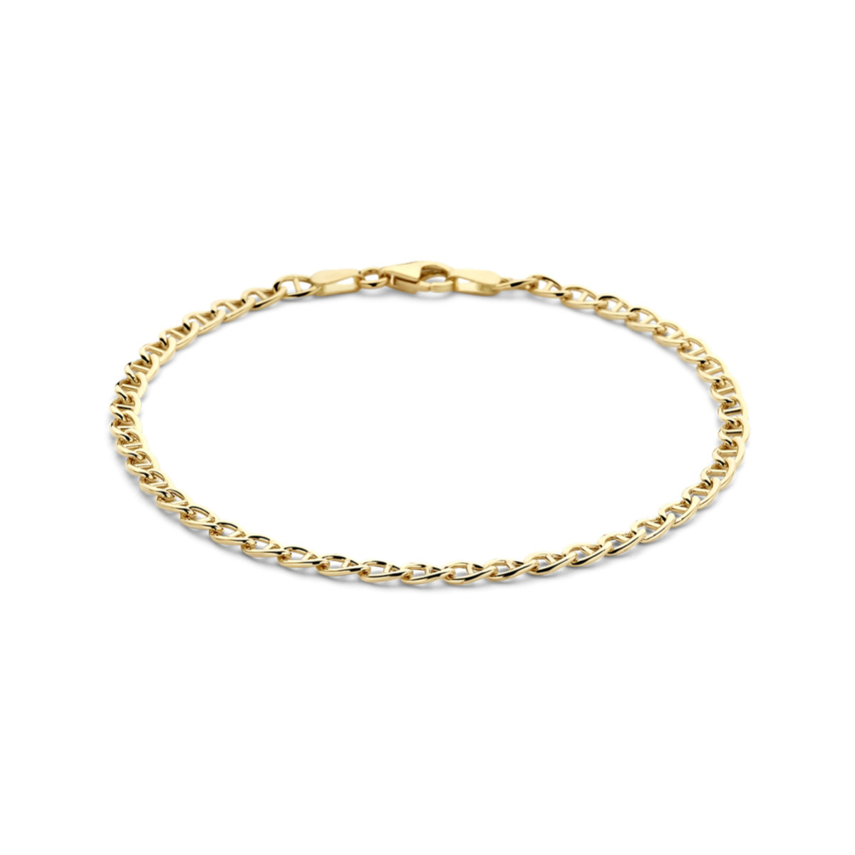 14-karaat gouden schakelarmband met ankerschakel 3.3 mm breed - Lengte 18 cm