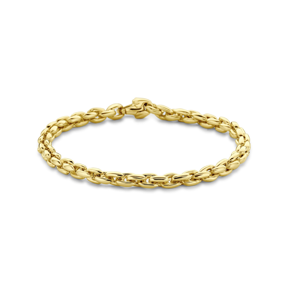 14-karaat gouden schakelarmband met fantasieschakel 4.5 mm - Lengte 19 cm