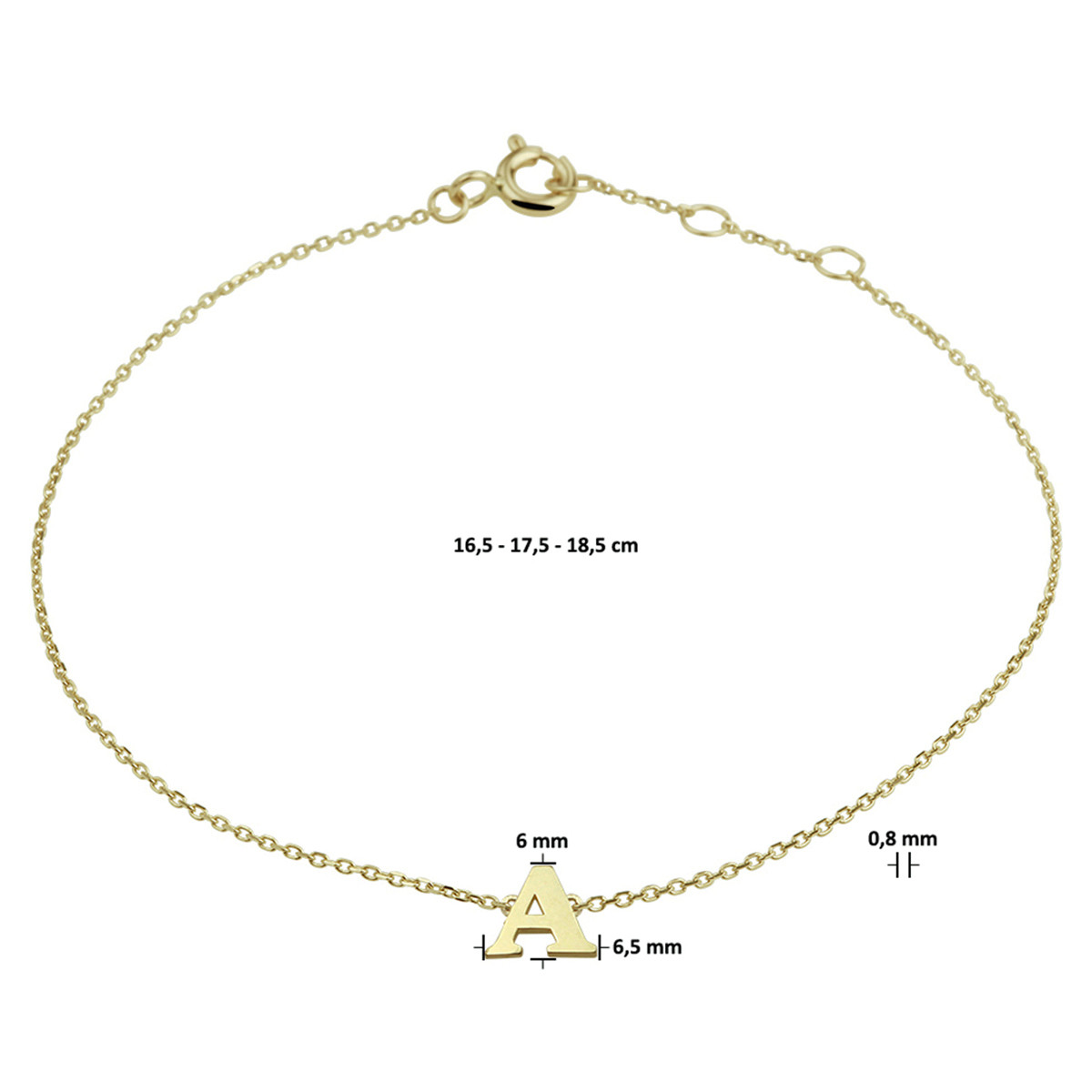 Gouden armband met letter
