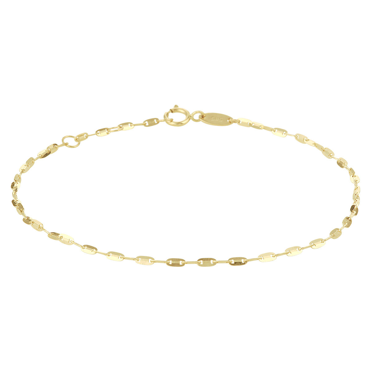 14-karaat gouden schakelarmband met ronde schakels glanzend 1.5 mm breed - Lengte 16-17-18 cm