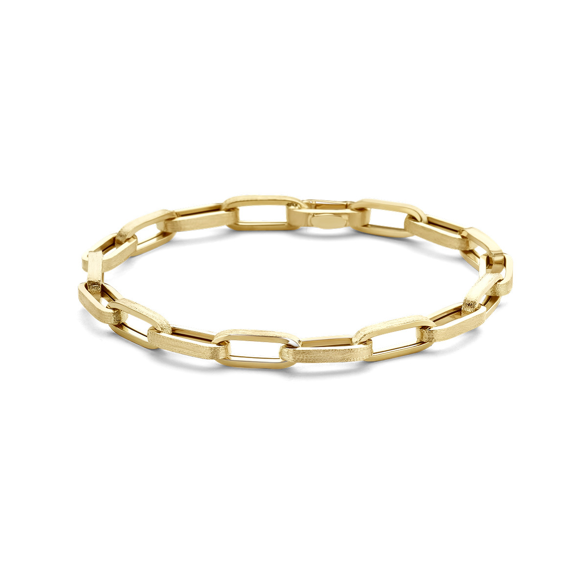 14-karaat gouden schakelarmband met strakke paperclipschakels van 5.2 mm - Lengte 19 cm